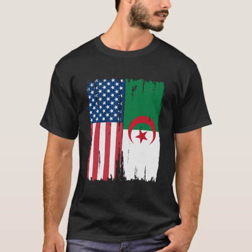 Usa Algeria Flag Hoodie T_Shirt