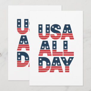 USA All Day   4th of July Patriotic Shirt Announcement