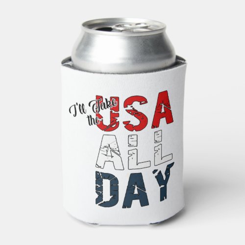 USA All Day July 4th Can Cooler