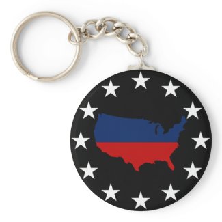 USA All Red White & Blue (2) keychain