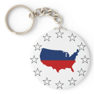 USA All Red White & Blue keychain