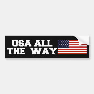 USA All The Way Bumper Sticker Dark