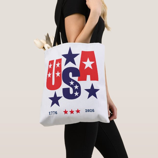 USA AMERICA250 Independence Day 1776 - 2026  Tote Bag (Close Up)