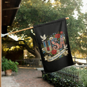 USA America 1776-2026 250 Years Freedom House Flag