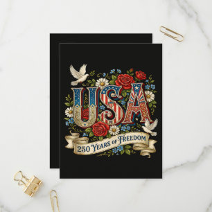 USA America 1776-2026 250 Years Freedom Invitation Postcard