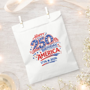 USA America 250th Anniversary Patriotic Favor Bag