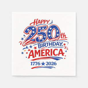 USA America 250th Anniversary Patriotic Napkins