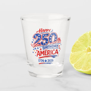 USA America 250th Anniversary Patriotic Shot Glass