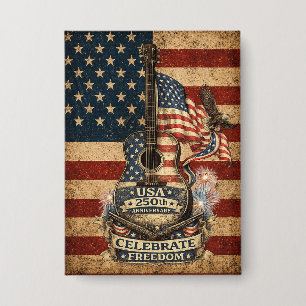 USA America 250th Anniversary Vintage Patriotic Button