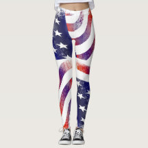 USA America American Flag leggings