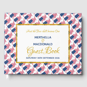 USA AMERICA Christian Scripture Patriotic Wedding Guest Book