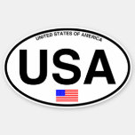 Usa America Country Code Oval Sticker at Zazzle