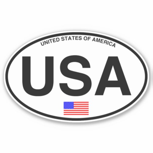 USA America Country Code Oval Sticker