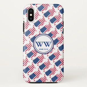 USA America Flag Monogram Abundant Life Christian iPhone XS Case