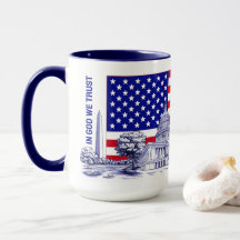 USA America Flag Monument Illustration Souvenir