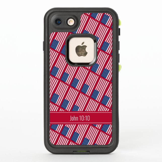 USA AMERICA FLAG Patriotic Personalized American LifeProof iPhone Case (Back)