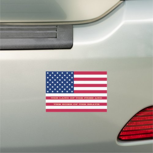 USA America Flag Patriotic Quote Personalized Car Magnet