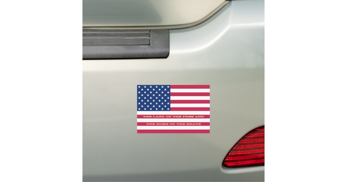 USA America Flag Patriotic Quote Personalized Car Magnet | Zazzle