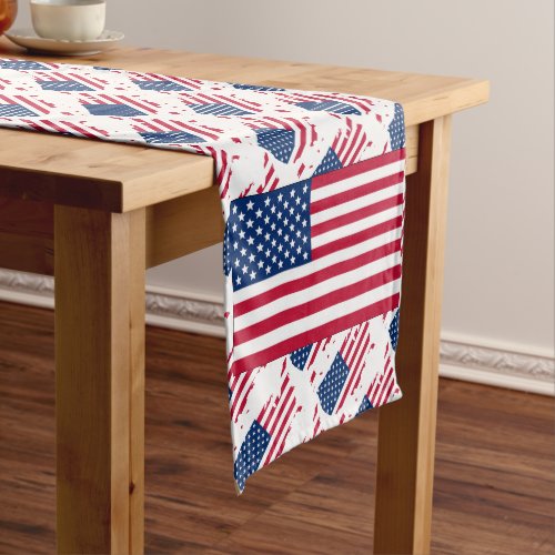 USA AMERICA Flag Patriotic Short Table Runner