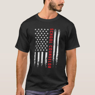 USA America Flag School Counselor Guidance 4th of  T-Shirt