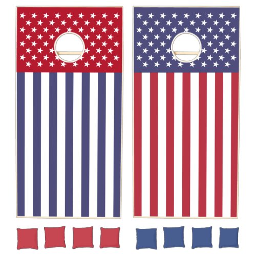 USA America Flag Stars and Stripes Patriotic Cornhole Set