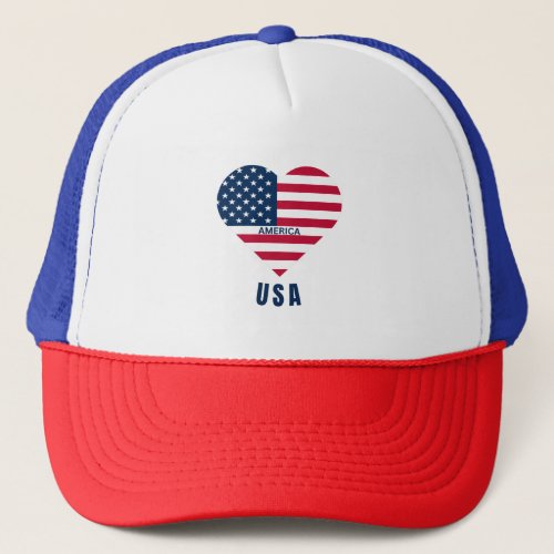 USA America Love Trucker Hat