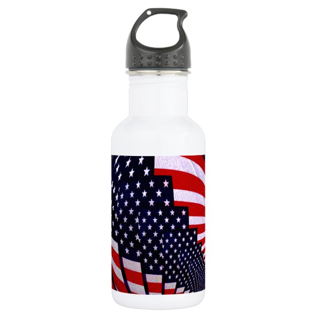 USA,America Love_ Water Bottle (Front)