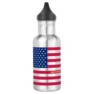USA America National Flag Patriotic Stars Stripes Water Bottle