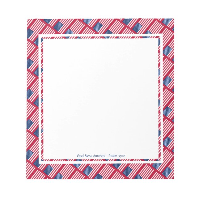USA AMERICA Patriotic Personalized Notepad (Front)