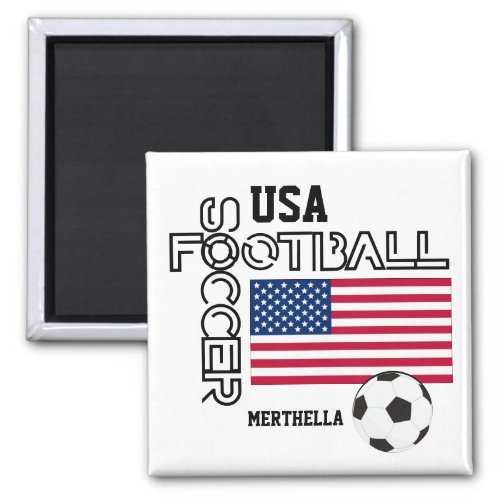 USA America Personalized Soccer Football  Magnet