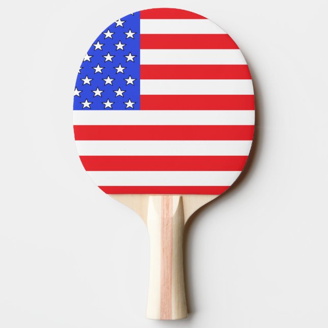 USA America Red White and Blue Ping Pong Paddle (Back)