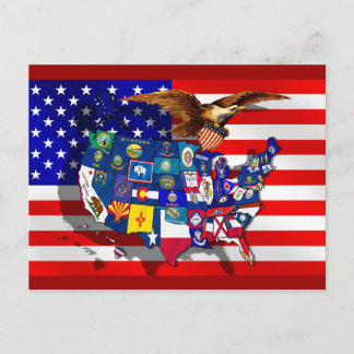 USA America State flag Postcard