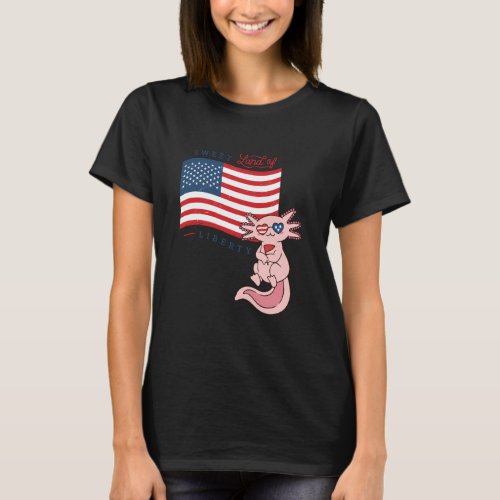 USA America Sweet land liberty Axolotl T_Shirt