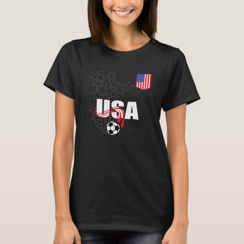 USA American 2022 Soccer Football Flag Retro Men W T_Shirt