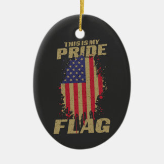 USA American 4th of July Patriotic Pride Flag Ceramic Ornament
