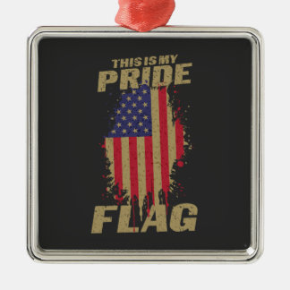USA American 4th of July Patriotic Pride Flag Metal Ornament