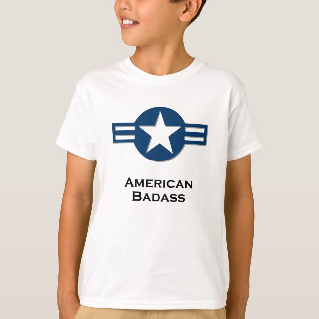 USA American Badass blue T-Shirt (Front)