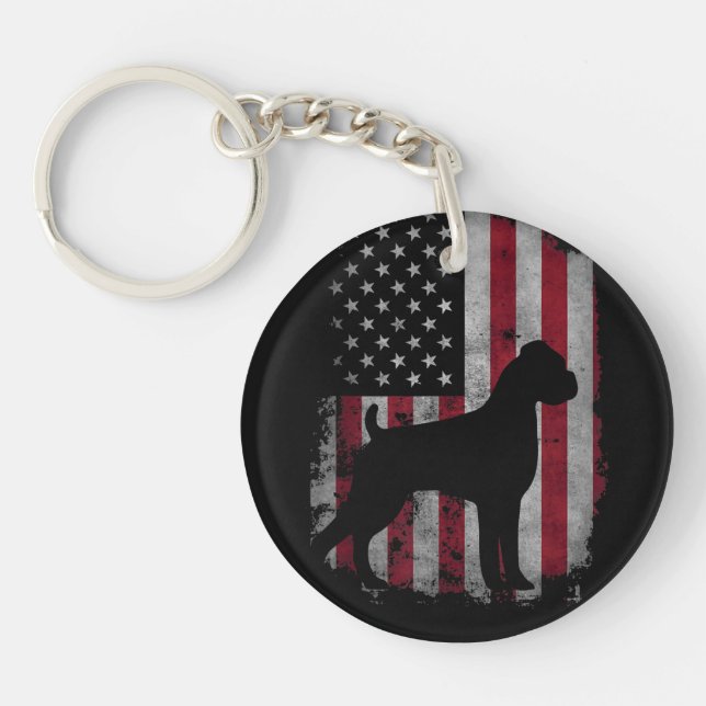 USA American Boxer Dog Animal Dog Breeder Puppy Tr Keychain (Front)