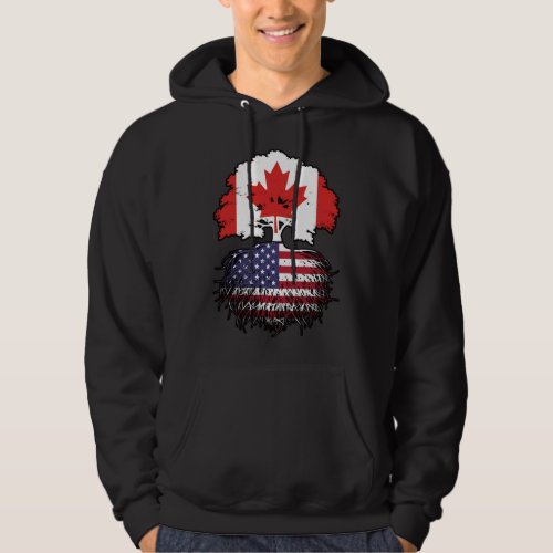 USA American Canadian Canada Tree Roots Flag Hoodie