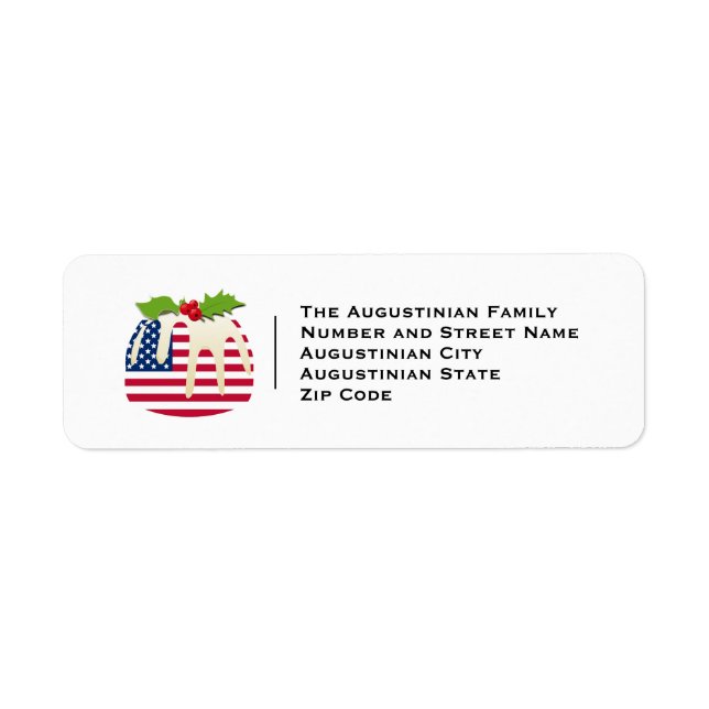 USA AMERICAN Christmas Return Address Label (Front)