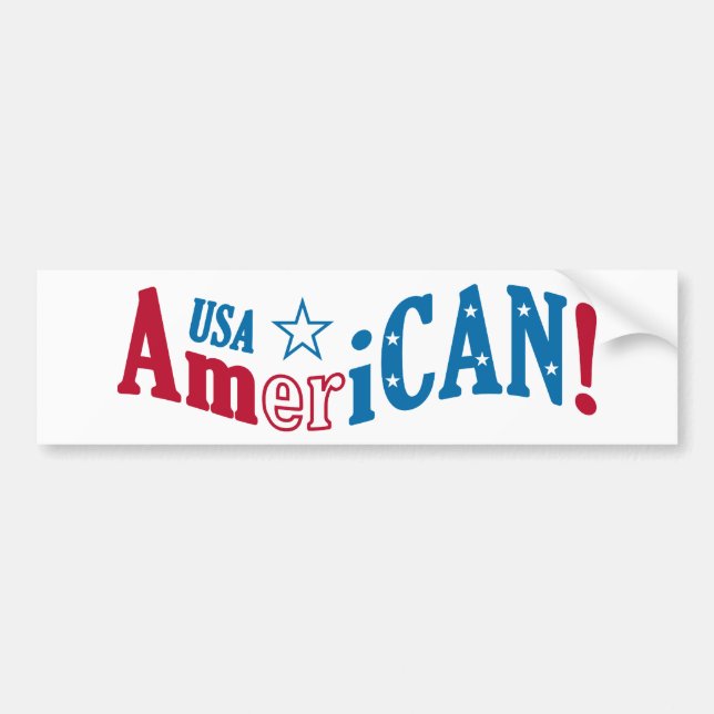USA AmeriCAN! custom bumpersticker Bumper Sticker (Front)