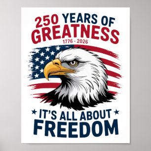 Usa American Eagle - 250th Anniversary 4th Of July Poster