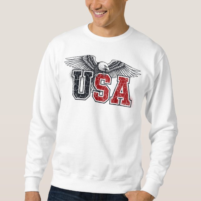 USA - American Eagle Varsity Style Classic Vintage Sweatshirt (Front)