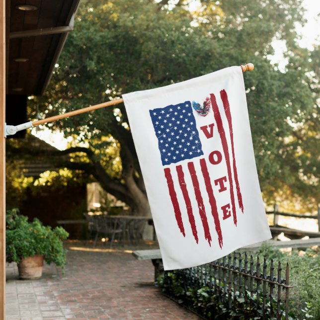 USA American Eagle Vote Yard Flag (In SItu)