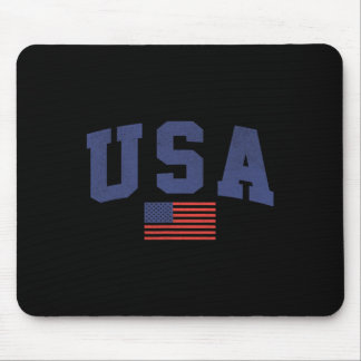 Usa American Flag 4th Of July Americana Bold Blue Mouse Pad