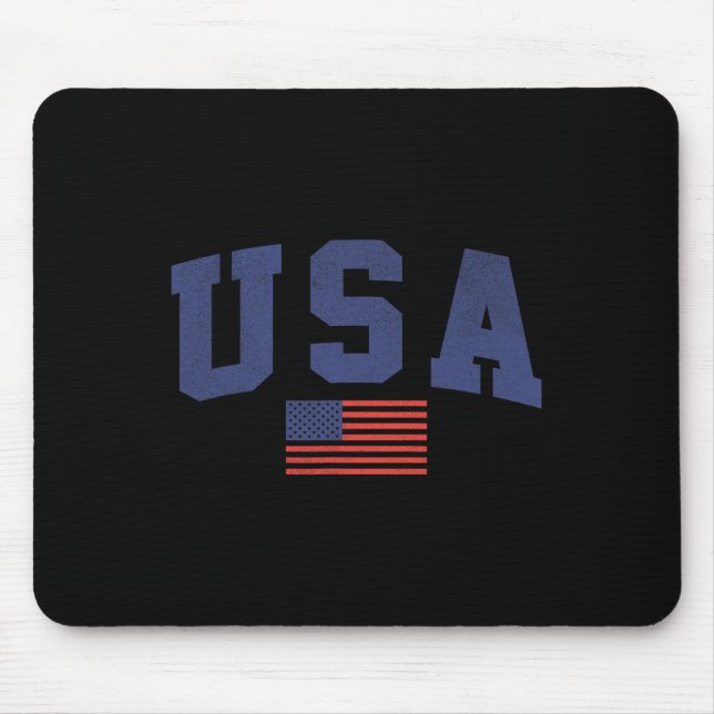 Usa American Flag 4th Of July Americana Bold Blue  Mouse Pad (Front)
