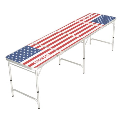 USA American Flag 4th Of July Party Team Names Beer Pong Table