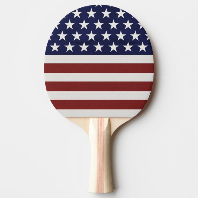 USA American Flag 4th of July Personalized Custom Ping Pong Paddle (Front)