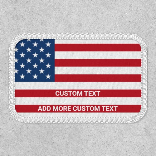 USA American Flag Add Custom Text Patch