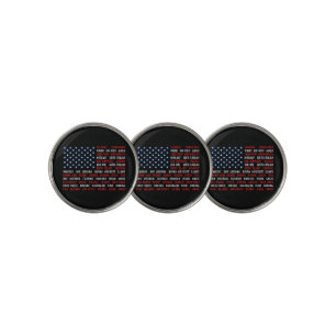 USA American Flag All 50 State Names Golf Ball Marker